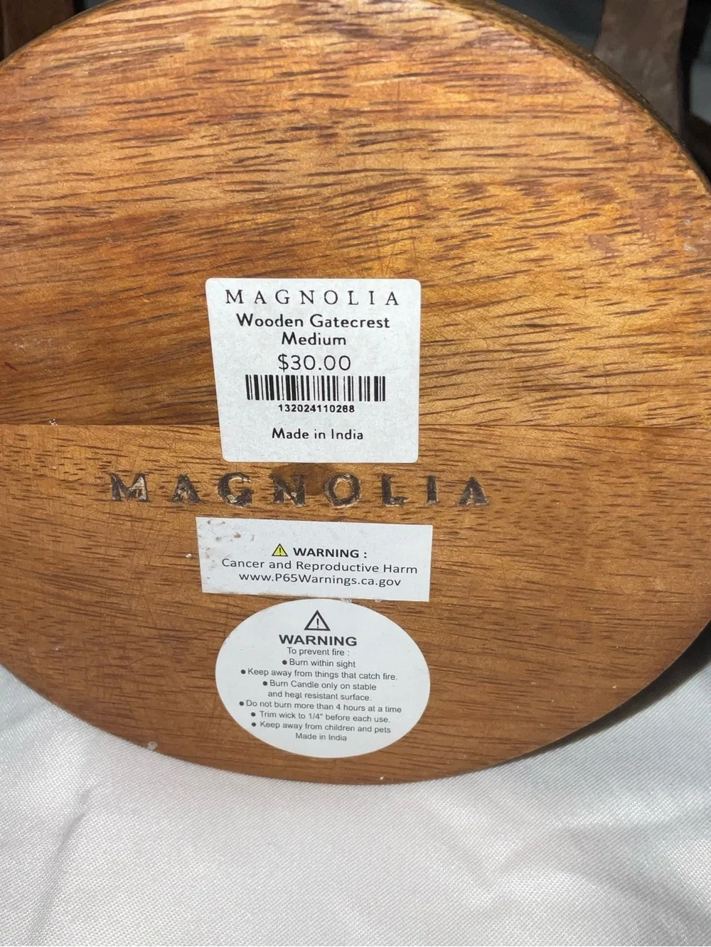 Magnolia Wooden Candlestick Holders in Brown